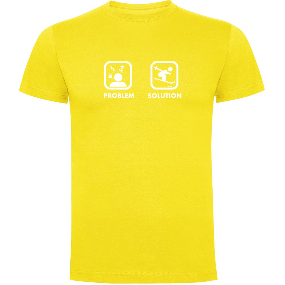 Kruskis Problem Solution Ski Short Sleeve T-shirt Gelb XL Mann von Kruskis