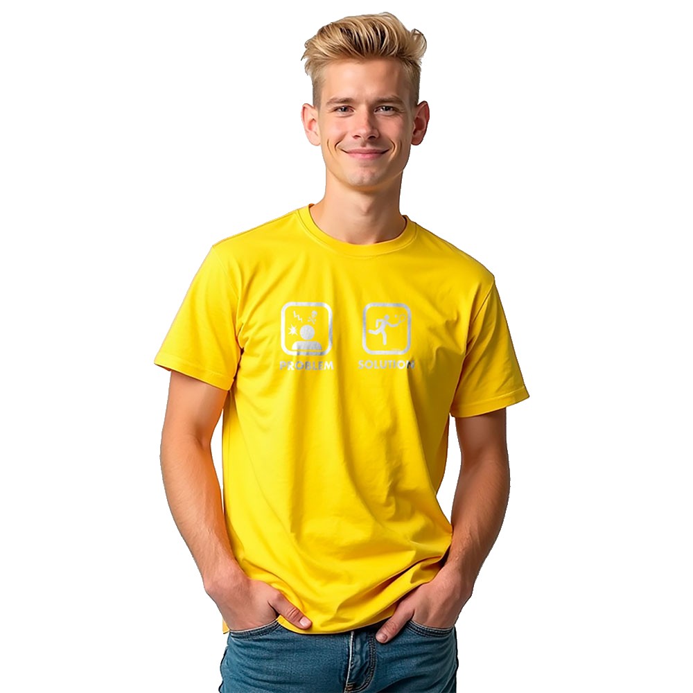 Kruskis Problem Solution Smash Short Sleeve T-shirt Gelb XL Mann von Kruskis