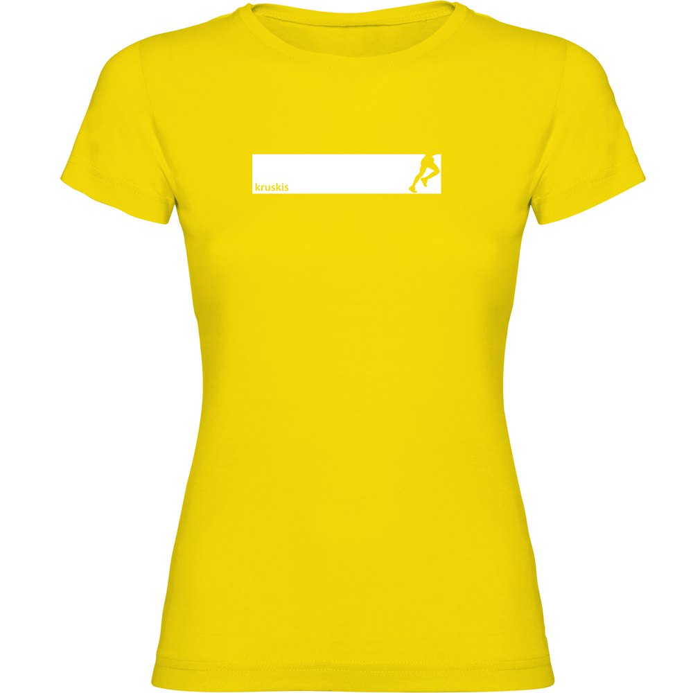 Kruskis Run Frame Short Sleeve T-shirt Gelb XL Frau von Kruskis