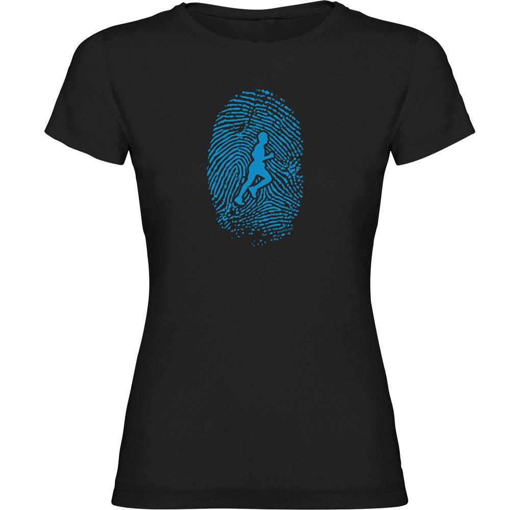 Kruskis Runner Fingerprint Short Sleeve T-shirt Schwarz S Frau von Kruskis