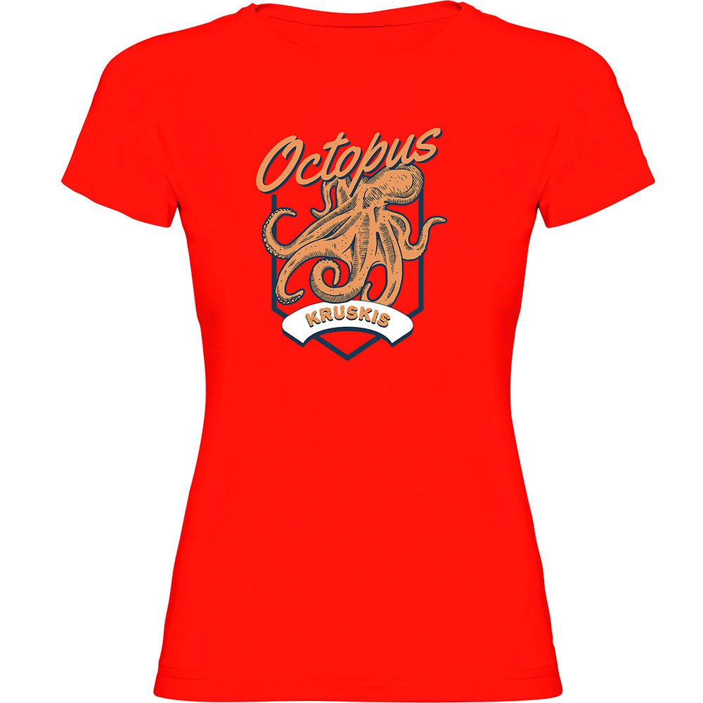 Kruskis Seafood Octopus Short Sleeve T-shirt Rot XL Frau von Kruskis