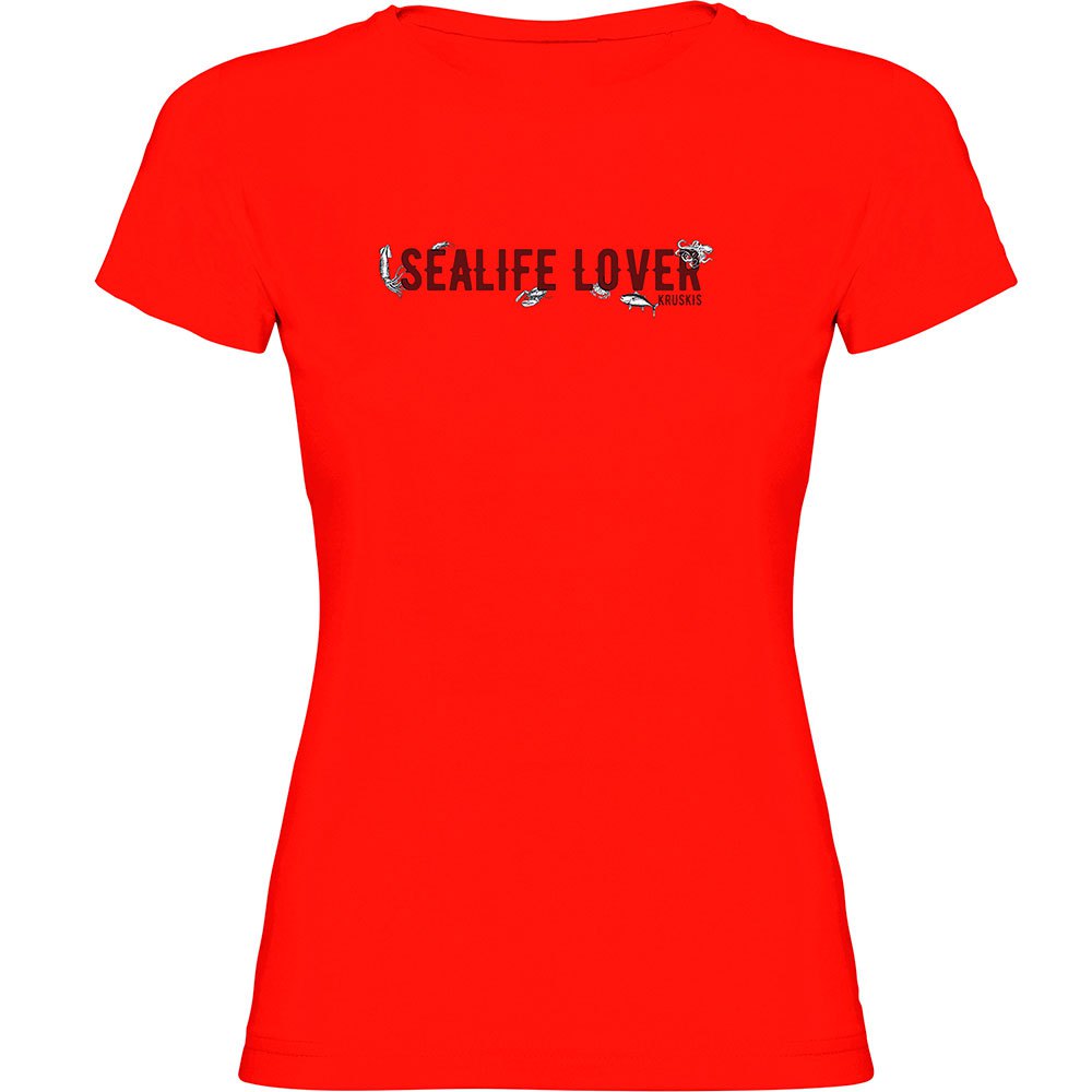 Kruskis Sealife Lover Short Sleeve T-shirt Rot L Frau von Kruskis