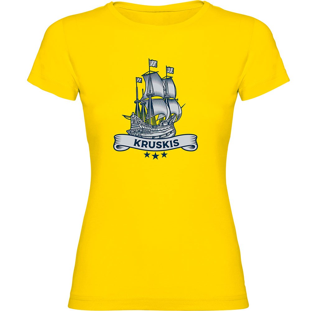 Kruskis Ship Short Sleeve T-shirt Gelb M Frau von Kruskis