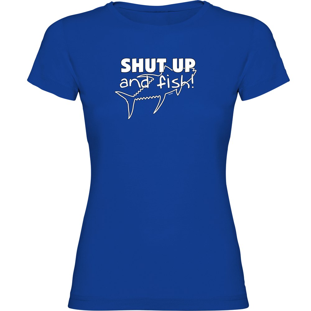 Kruskis Shut Up And Fish Short Sleeve T-shirt Blau L Frau von Kruskis