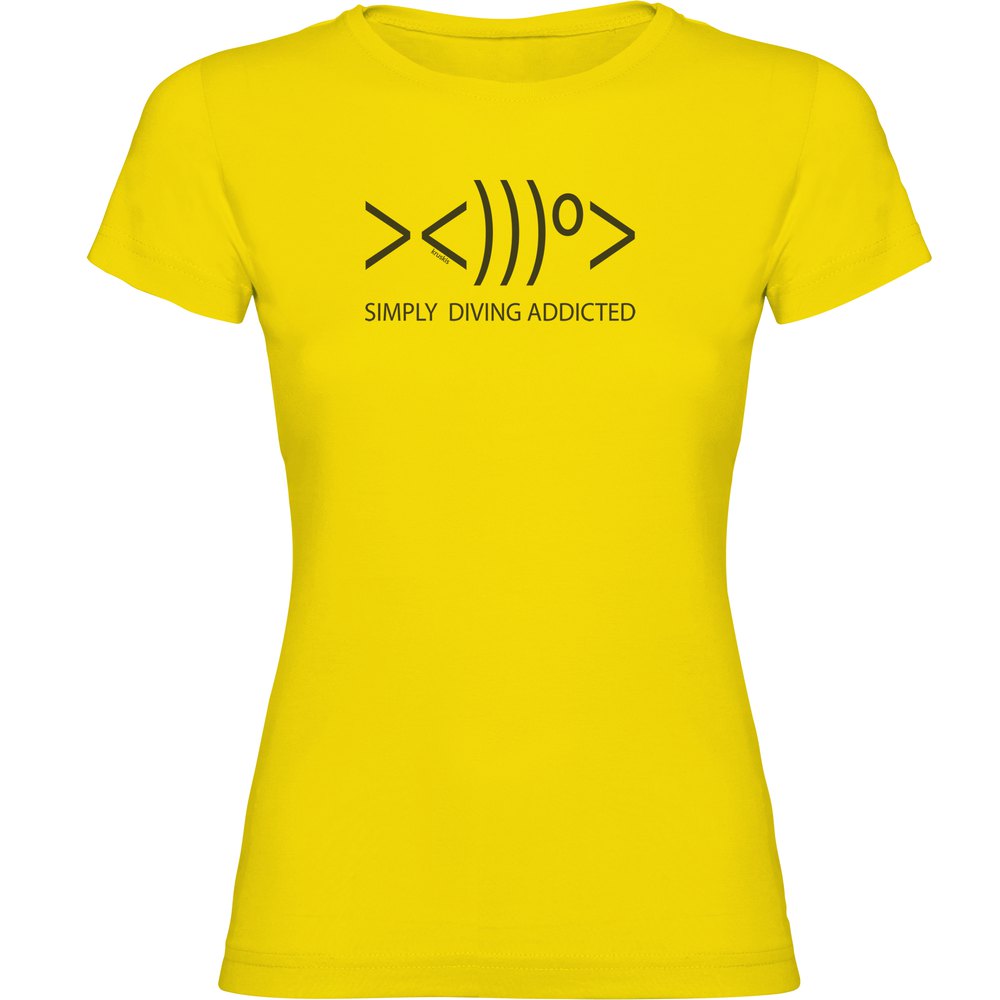 Kruskis Simply Diving Addicted Short Sleeve T-shirt Gelb 2XL Mann von Kruskis