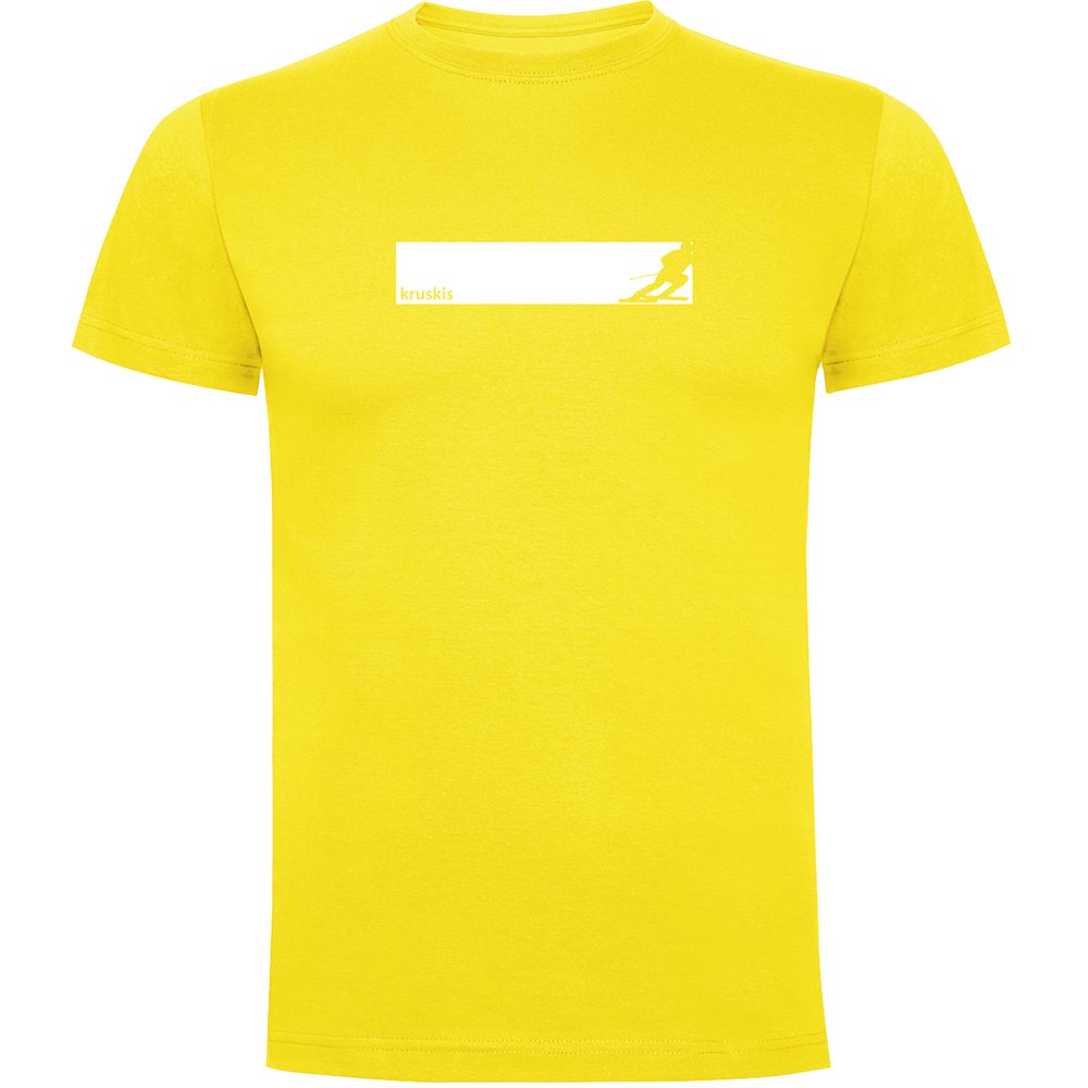 Kruskis Ski Frame Short Sleeve T-shirt Gelb L Mann von Kruskis