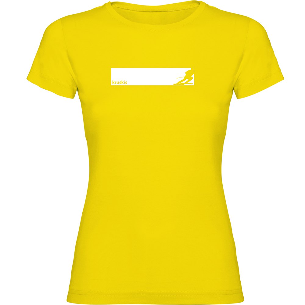 Kruskis Ski Frame Short Sleeve T-shirt Gelb L Frau von Kruskis