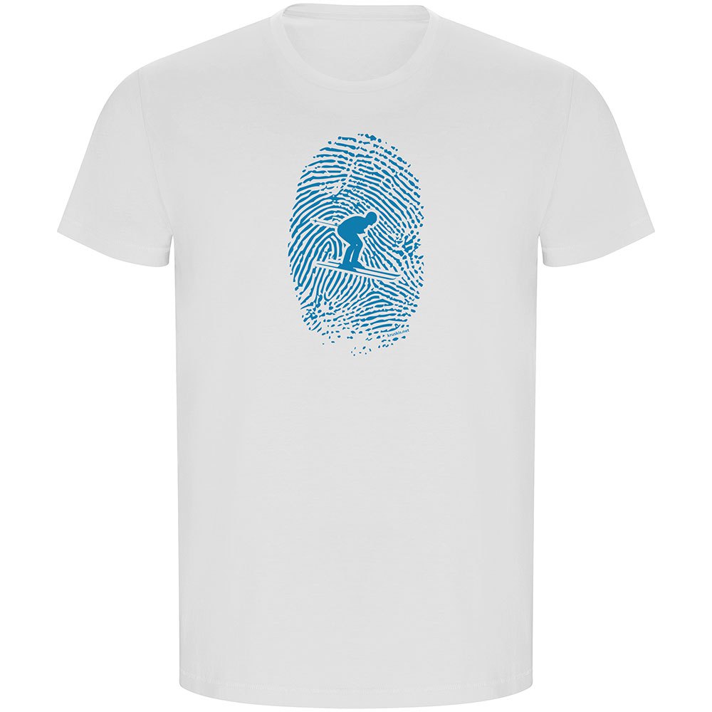 Kruskis Skier Fingerprint Eco Short Sleeve T-shirt Weiß M Mann von Kruskis