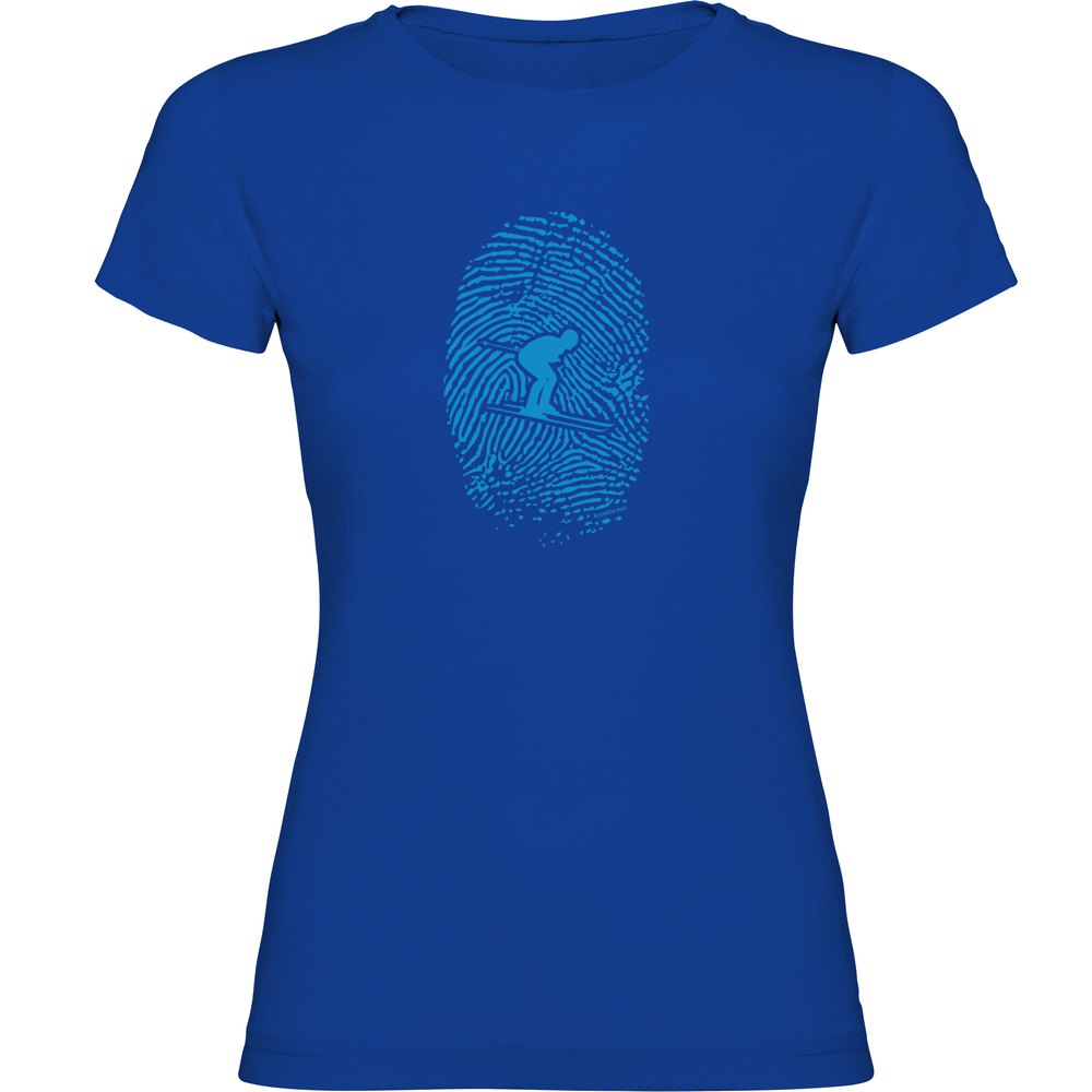 Kruskis Skier Fingerprint Short Sleeve T-shirt Blau 2XL Frau von Kruskis