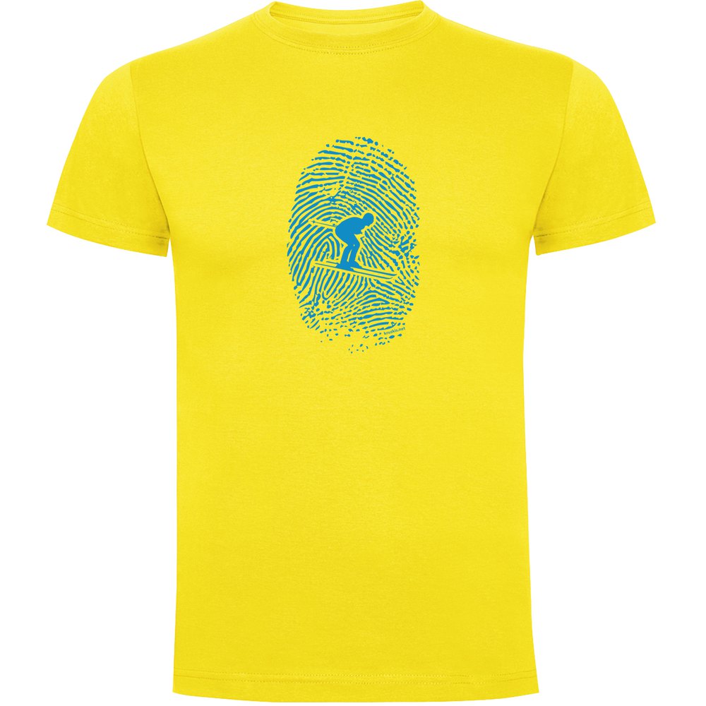 Kruskis Skier Fingerprint Short Sleeve T-shirt Gelb S Mann von Kruskis