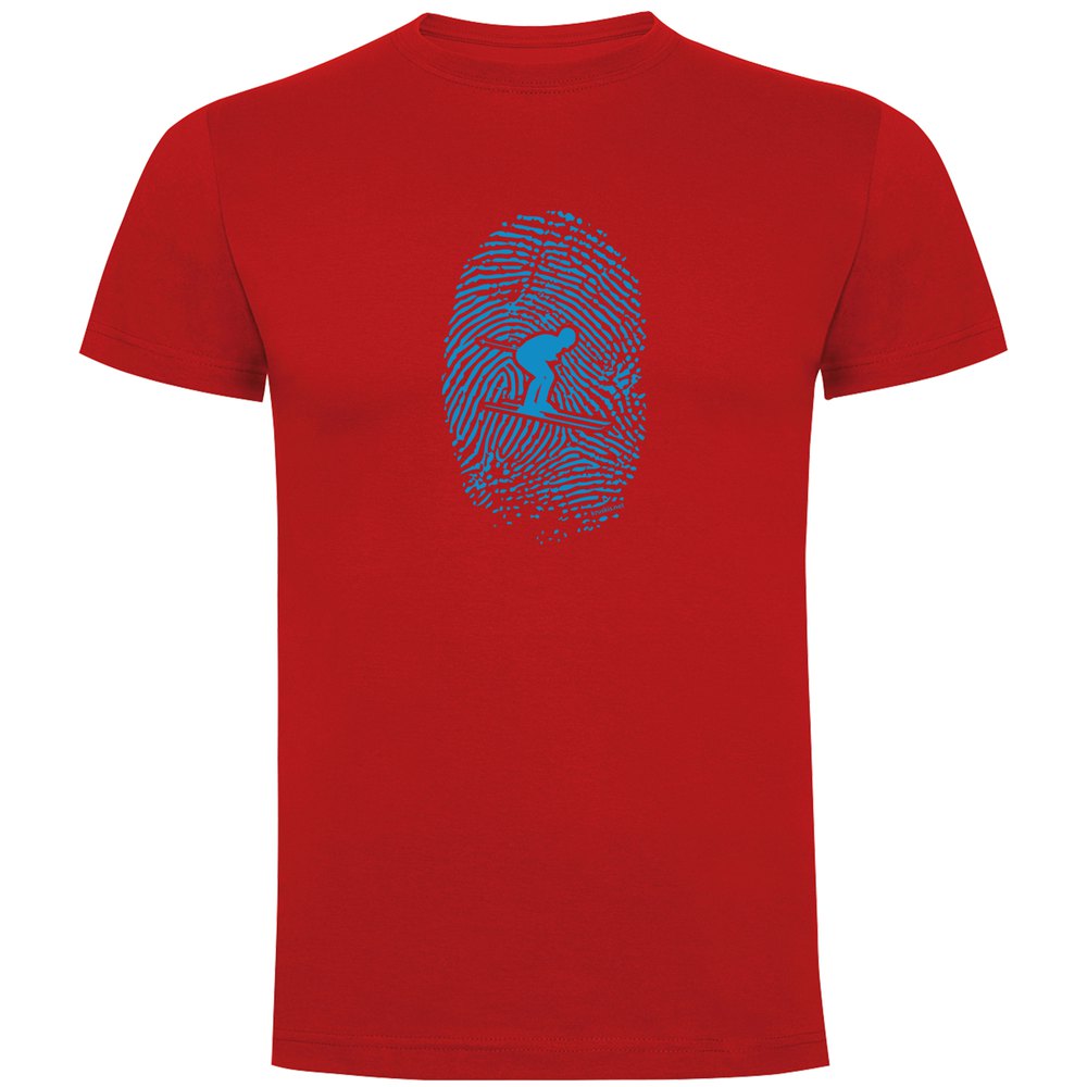 Kruskis Skier Fingerprint Short Sleeve T-shirt Rot S Mann von Kruskis