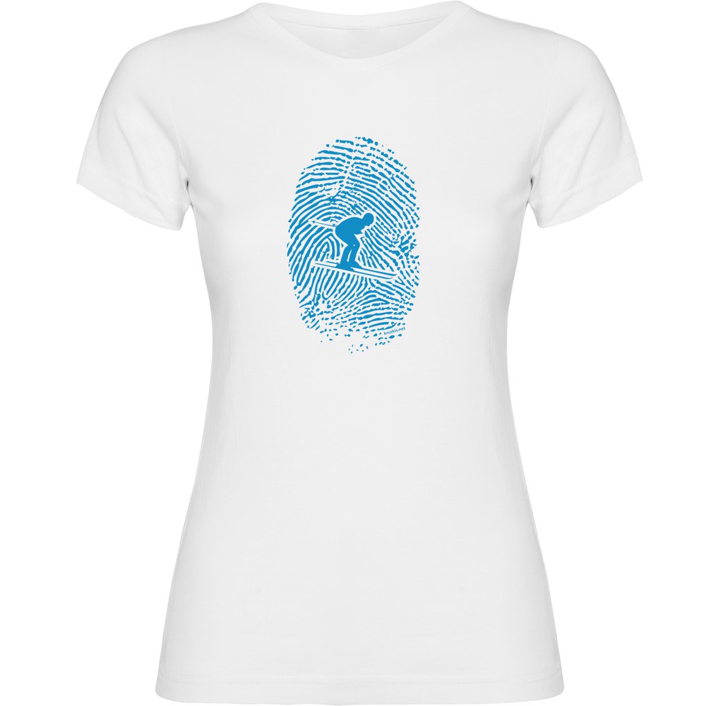 Kruskis Skier Fingerprint Short Sleeve T-shirt Weiß 2XL Frau von Kruskis