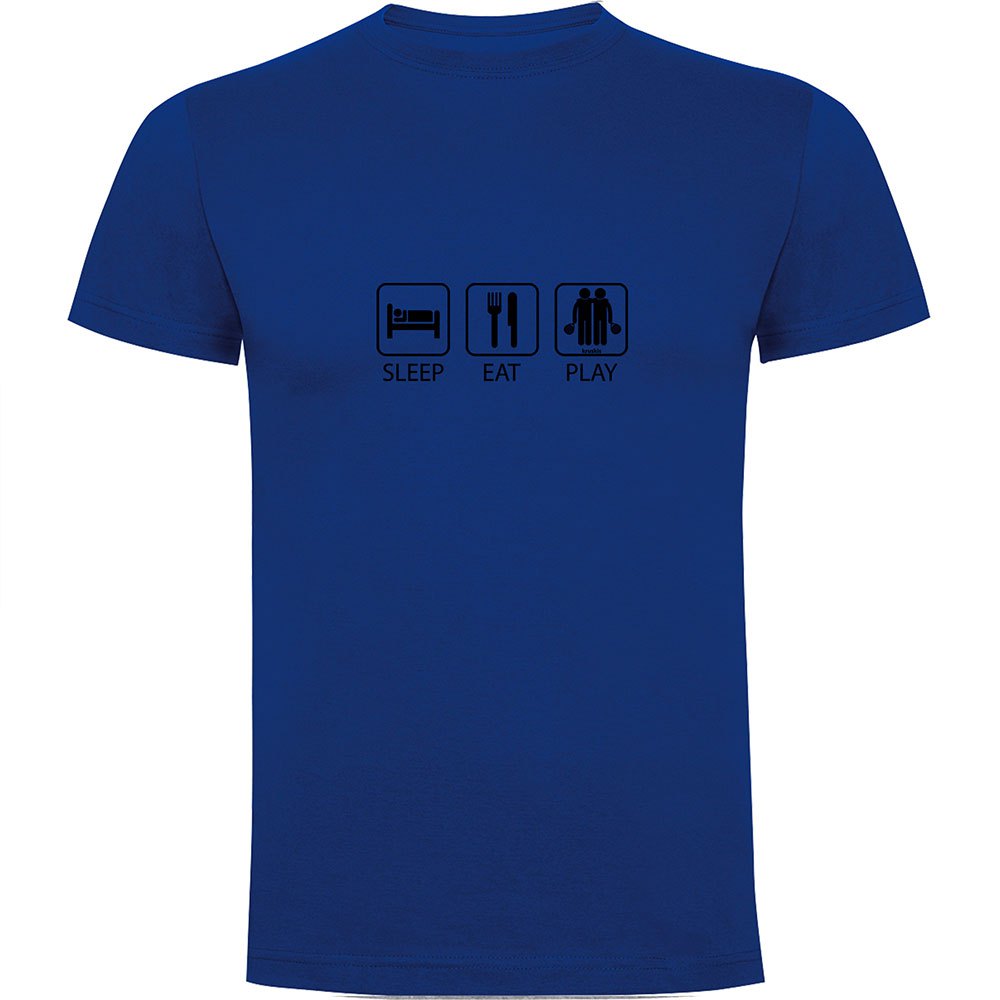 Kruskis Sleep Eat And Play Padel Short Sleeve T-shirt Blau 3XL Mann von Kruskis