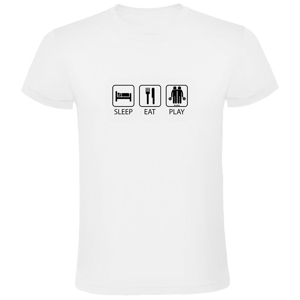 Kruskis Sleep Eat And Play Padel Short Sleeve T-shirt Weiß 3XL Mann von Kruskis
