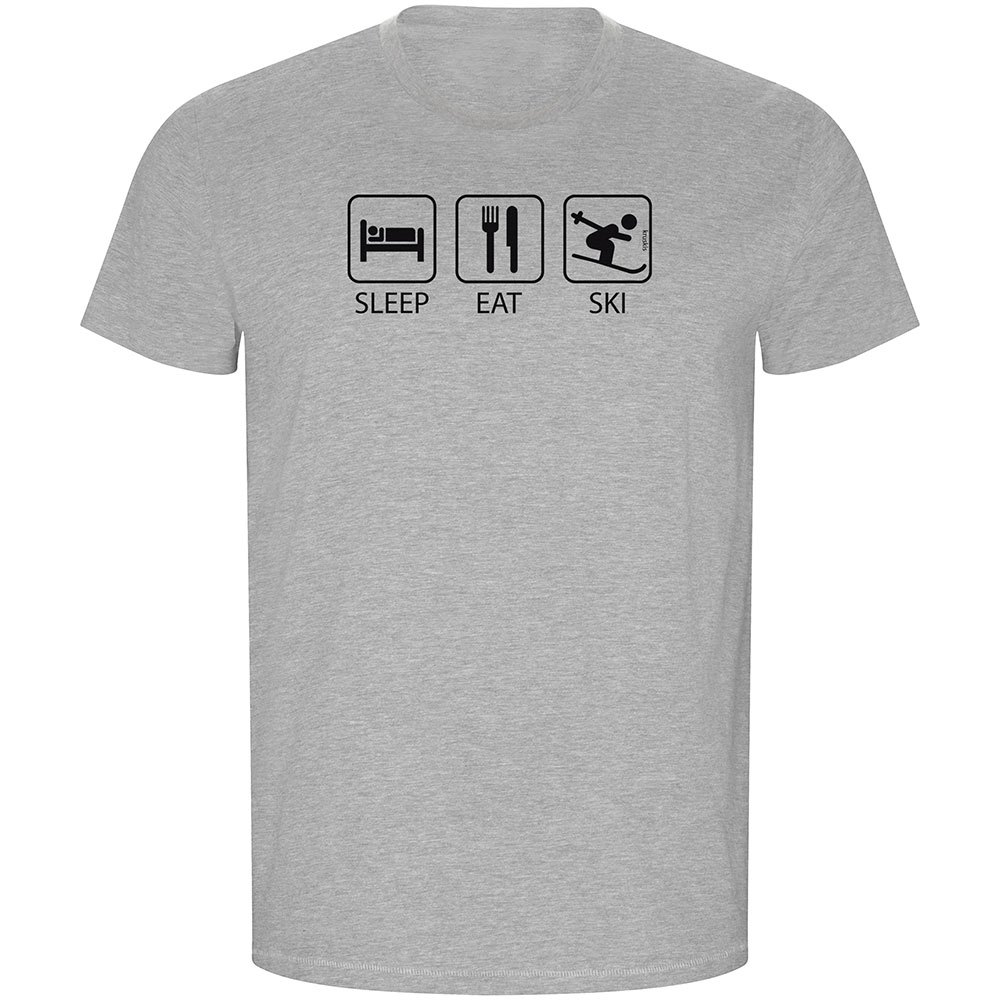 Kruskis Sleep Eat And Ski Eco Short Sleeve T-shirt Grau S Mann von Kruskis