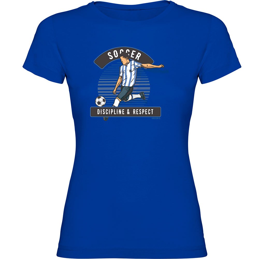 Kruskis Soccer Discipline Short Sleeve T-shirt Blau XL Frau von Kruskis