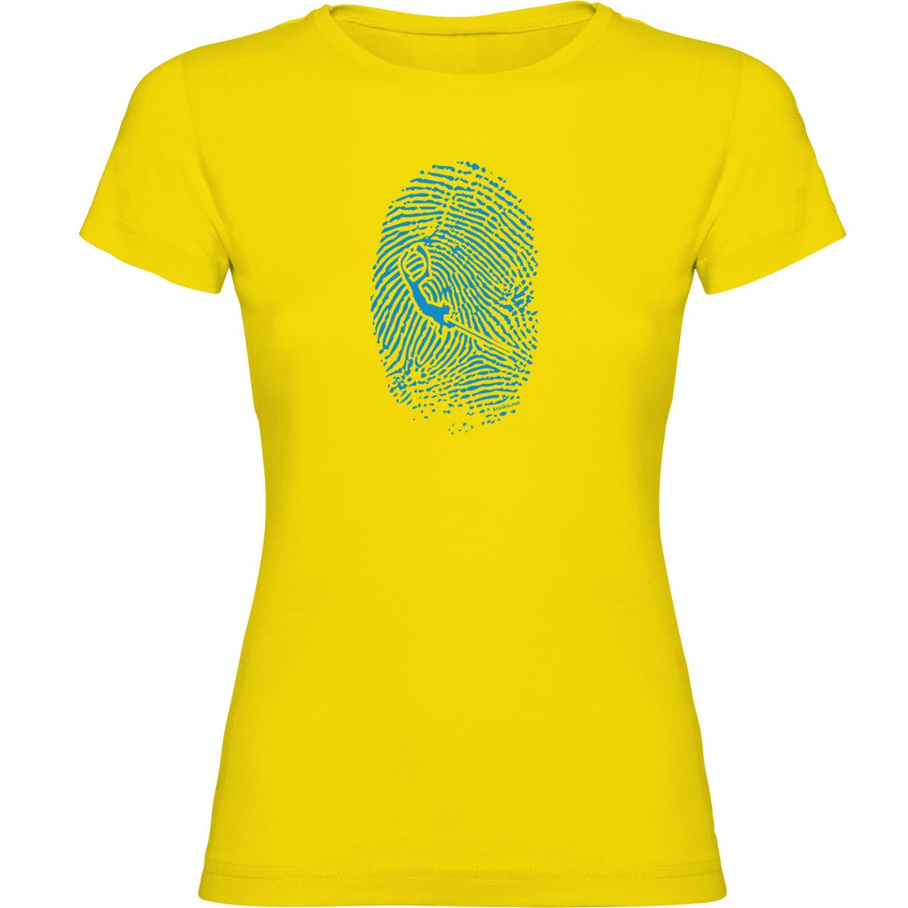 Kruskis Spearfisher Fingerprint Short Sleeve T-shirt Gelb S Mann von Kruskis