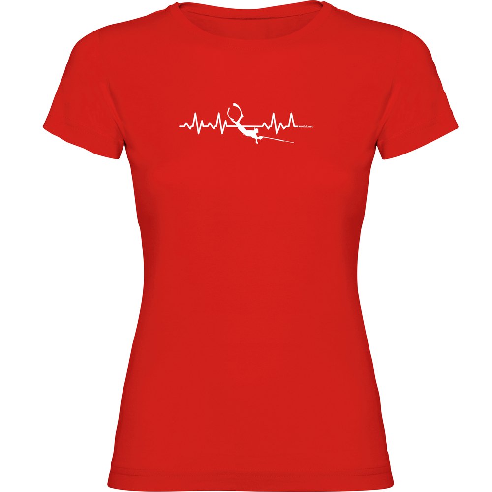 Kruskis Spearfishing Heartbeat Short Sleeve T-shirt Rot S Mann von Kruskis