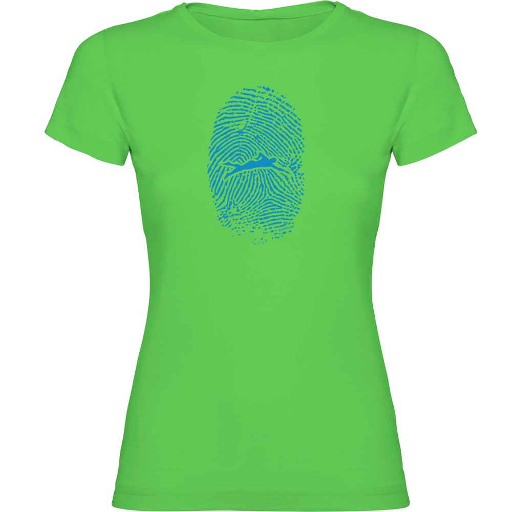 Kruskis Swimmer Fingerprint Short Sleeve T-shirt Grün XL Frau von Kruskis