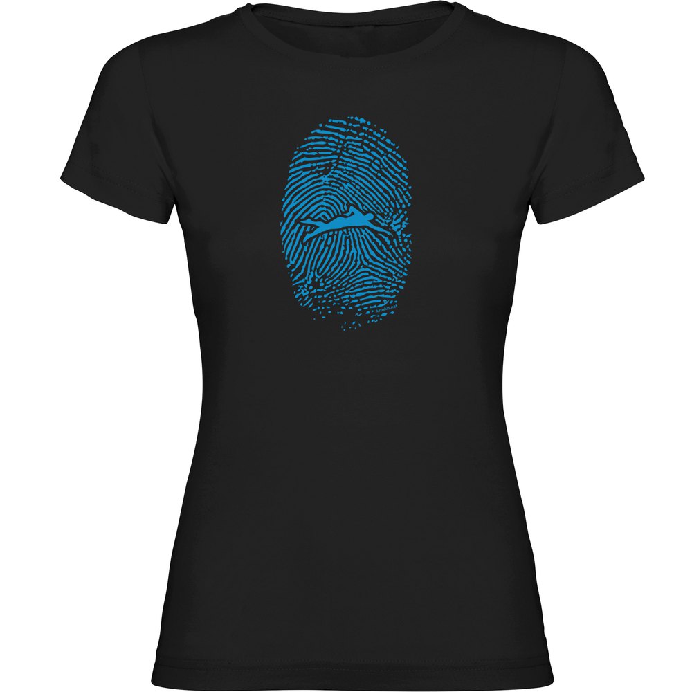 Kruskis Swimmer Fingerprint Short Sleeve T-shirt Schwarz S Frau von Kruskis