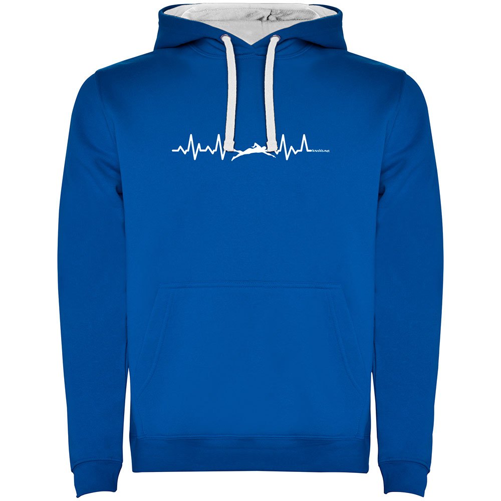 Kruskis Swimming Heartbeat Two-colour Hoodie Blau S Mann von Kruskis