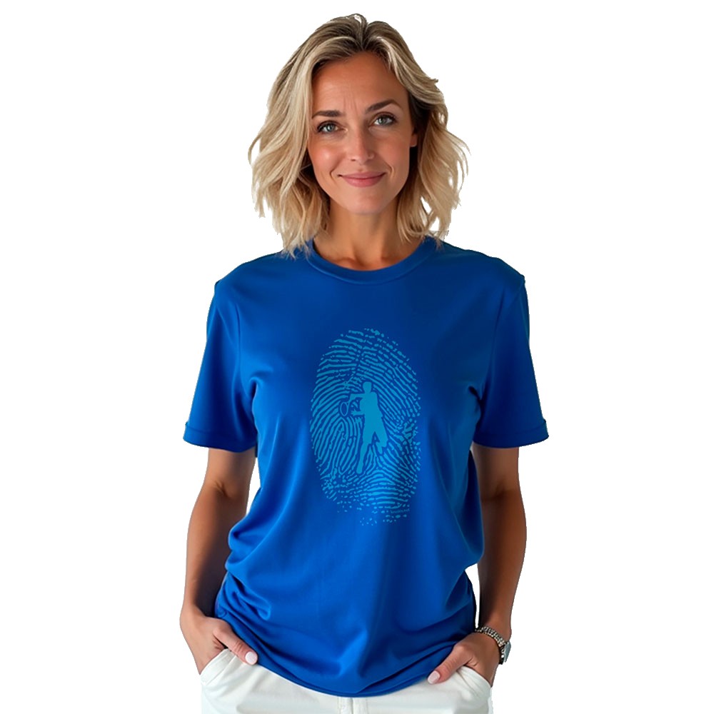 Kruskis Tennis Fingerprint Short Sleeve T-shirt Blau XL Frau von Kruskis