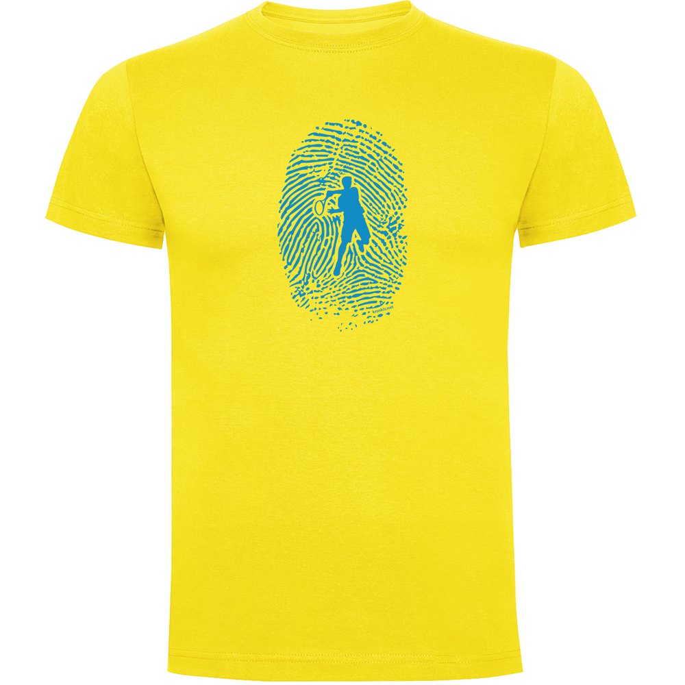 Kruskis Tennis Fingerprint Short Sleeve T-shirt Gelb 2XL Mann von Kruskis