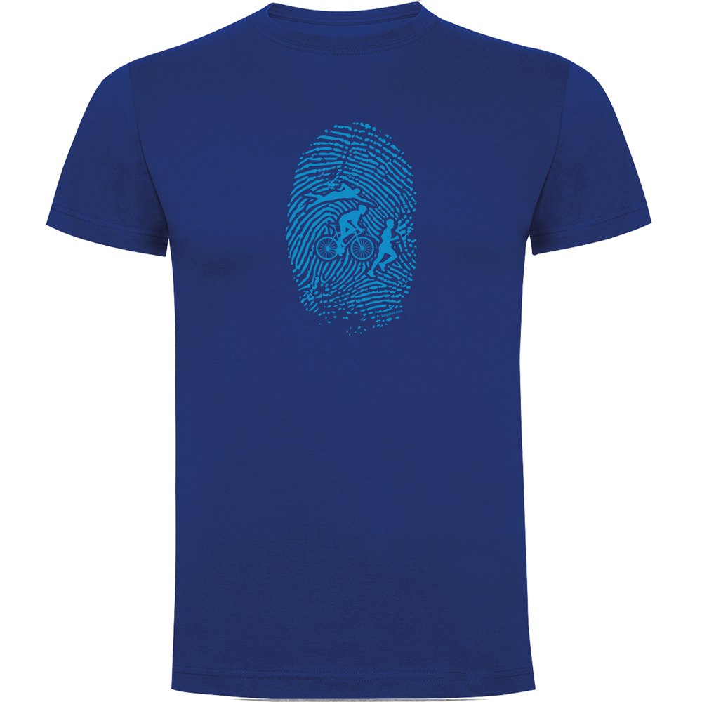 Kruskis Triathlon Fingerprint Short Sleeve T-shirt Blau L Mann von Kruskis