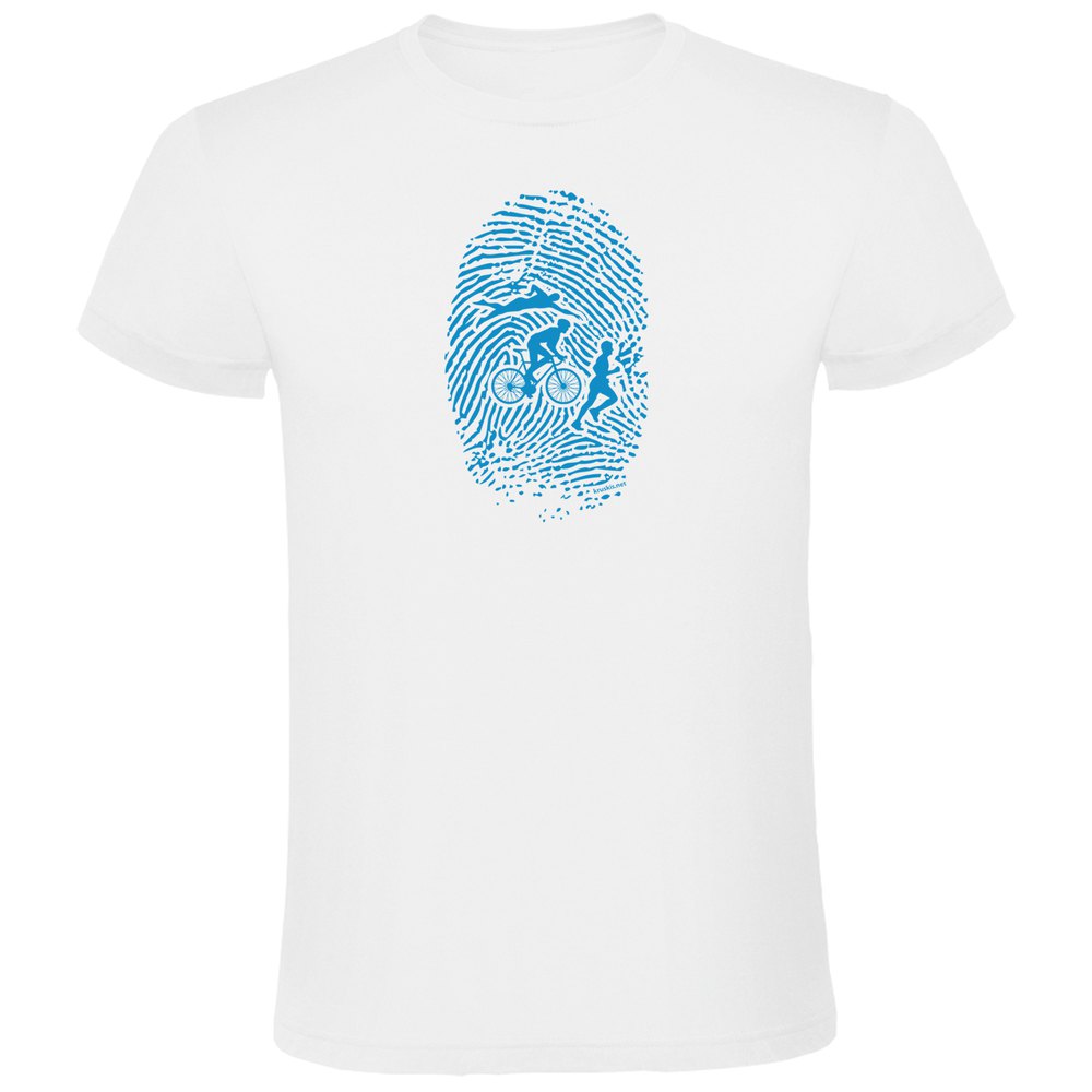 Kruskis Triathlon Fingerprint Short Sleeve T-shirt Weiß S Mann von Kruskis