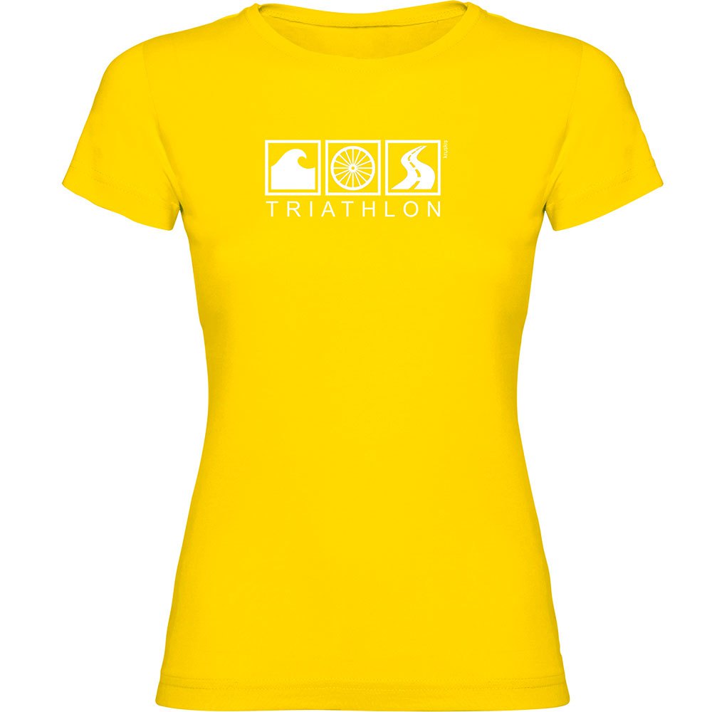 Kruskis Triathlon Short Sleeve T-shirt Gelb L Frau von Kruskis