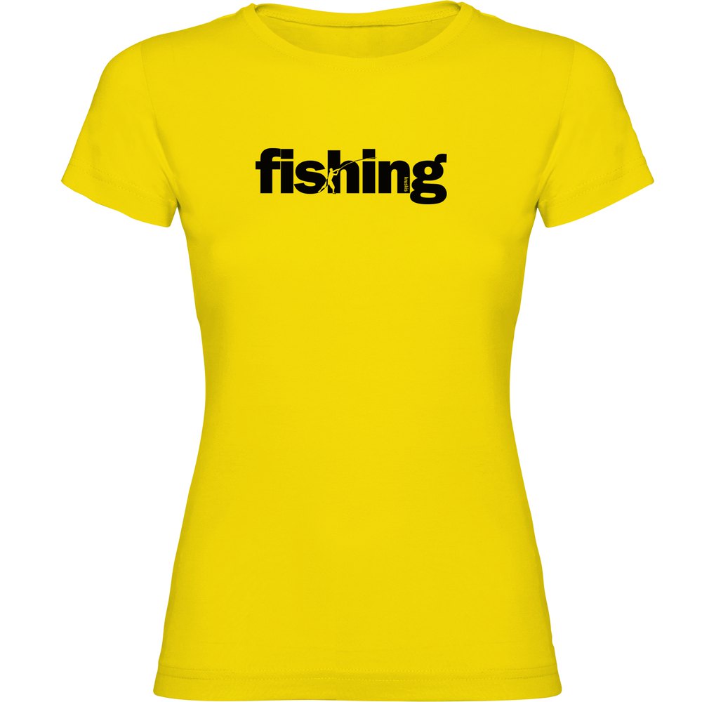 Kruskis Word Fishing Short Sleeve T-shirt Gelb M Frau von Kruskis