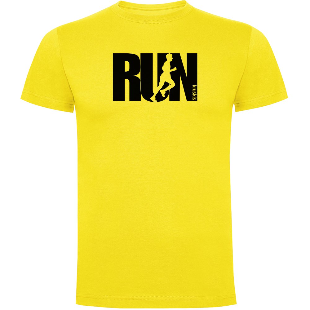 Kruskis Word Run Short Sleeve T-shirt Gelb 2XL Mann von Kruskis