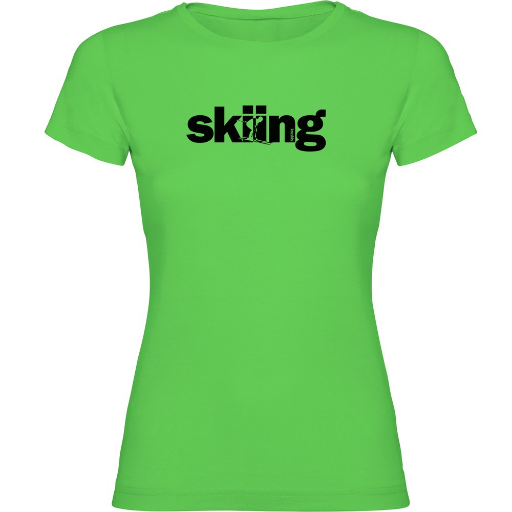 Kruskis Word Skiing Short Sleeve T-shirt Grün L Frau von Kruskis