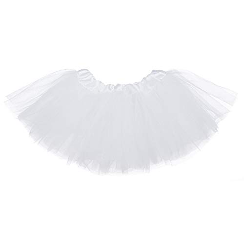 Ksnnrsng Mädchen Tüllrock Tutu Rock Dehnbaren Tanzkleid Minirock Ballettrock Tütü Röcke (Weiß) von Ksnnrsng