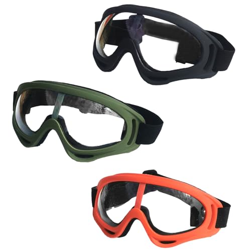 Ksvaye 3er Schutzbrille Kinder Motorradbrille Winddicht Augenschutzbrille Staubschutzbrille Perfekt für Radfahren, Skifahren, Bergsteigen von Ksvaye