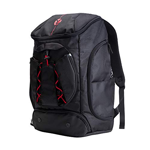 Kuangmi Rucksack mit Ball Tasche Schuhe der Tasche Wet Kleidung Taschen faltbar für Outdoor Sports Basketball Fußball Reisen Schule Gebrauch Schwarz 30L von Kuangmi