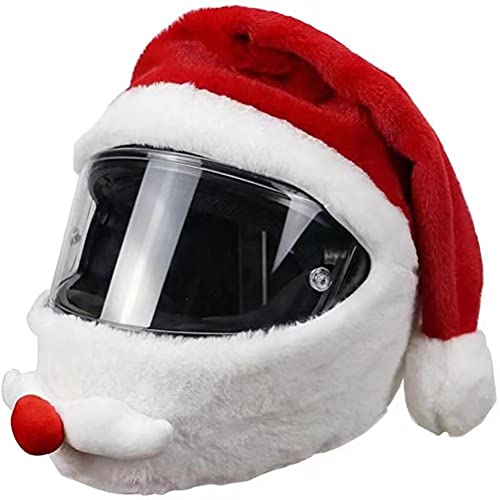 Santa Claus Motorradhelm Nikolausmütze Spaß Vollhelm Abdeckung Herren Damen von Kuashidai