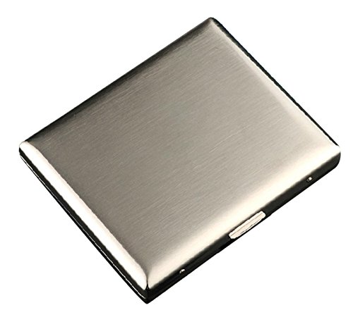 Kuboy Dauerhaft Zigarettenetui für 20 Zigaretten (96 x 84 x 18mm), Zigarettenbox Zigarettenhülle Zigarettenkasten Nickel(Brush) Zigarettencase von Kuboy