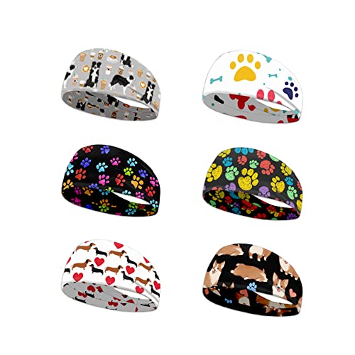 Kuiaobaty Hundepfoten-Stirnbänder für Erwachsene und Frauen, Make-up-Haarbänder, niedlich, rutschfest, leicht, multifunktional, 6 Packungen von Kuiaobaty