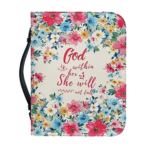 Kuiaobaty Lord Saying Bibelhülle mit Blumenmuster, Bibel-Organizer-Tasche mit Innentaschen, Geschenk für Frauen, Mädchen, Tochter von Kuiaobaty