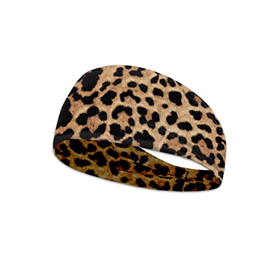 Stirnbänder mit Leopardenmuster, für Herren, Vintage-Geparden-Textur, Schweißbänder für Sport, Workout, Polyester, Laufen, Stirnband, schwarze Punkte von Kuiaobaty