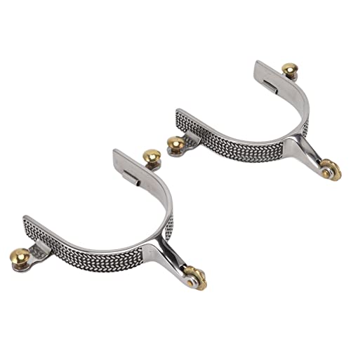 Kukyller 1 Pair Horse Spurs, Vintage Floral Stainless Steel Western Cowboy Spurs Horse Riding Accessories for Men Women von Kukyller