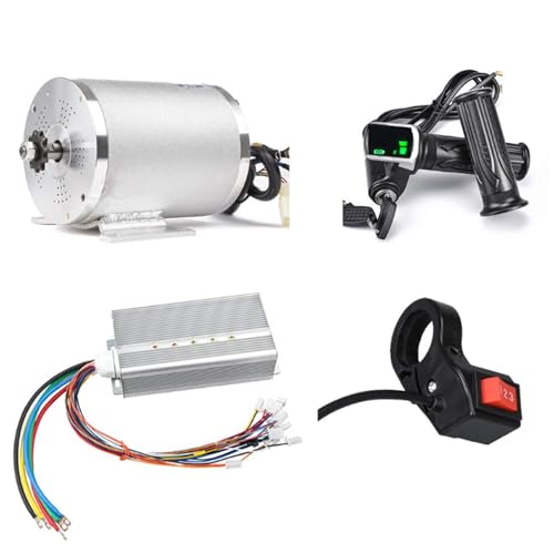 Elektroroller Motor 48V 2000W Mittel Antriebsmotor DC Bürstenloser Controller 45A mit LCD-Drosselklappengriff 3-Gang-Schalter für Go Kart ATV Elektro-Fahrrad-Umrüstsatz (48v 2000 watt Motor) von Kunray