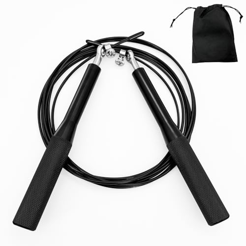 Springseil Erwachsene Fitness Seilspringen Jump Rope - Skipping Rope, Sprungseil Erwachsener, Sprungseil, Jumping Rope, Ergonomische Aluminiumgriffe, für Intensives Cardio-Training und Gewichtsverlust von Kunxing