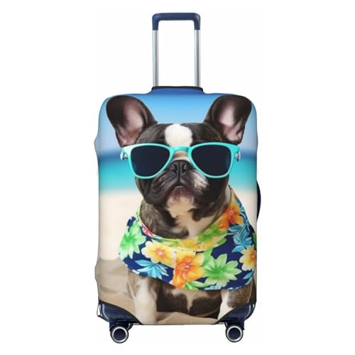 Kururi Französische Bulldogge Sommer Druck Kofferabdeckung Personalisierte Reisegepäck Abdeckung Trolley Fall Abdeckung Reisegepäck Protector Abdeckung Geeignet Für Reisen Geschäftsreise, Schwarz , M von Kururi