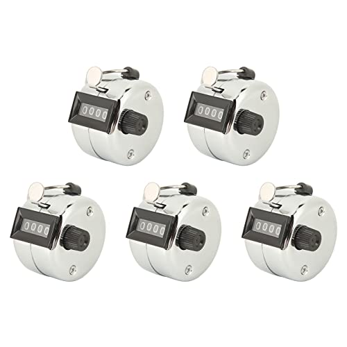 Kuuleyn Handheld Counter 5 Pcs Clicker Counter 4 Digit Metal Case Accurate Hand Counters Clickers for School Sporting Events von Kuuleyn