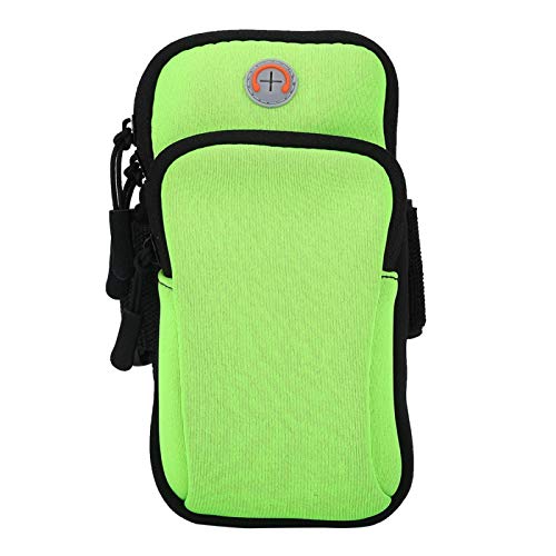 Kuuleyn Outdoor-Armtasche, 5 Farben Outdoor-Sport Neopren-Armtasche Laufen Joggen Dual-Reißverschlüsse Gymnastik-Arm-Handgelenk-Beutel Armband für Handgelenk-Tasche-Arm-Tasche Knöchelbeutel(Grün) von Kuuleyn