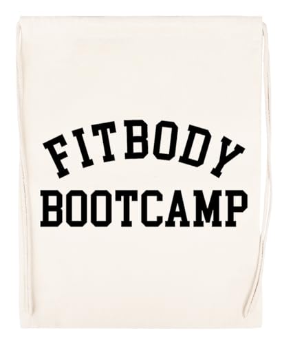 Fitbody Bootcamp Curve Black Unisex Beige Sporttasche Umweltfreundlicher Sack von Kwantees