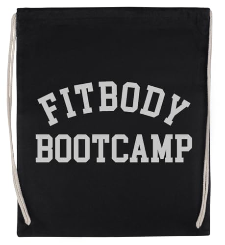 Fitbody Bootcamp Curve Black Unisex-Sporttasche, Schwarz, Umweltfreundlicher Sack von Kwantees