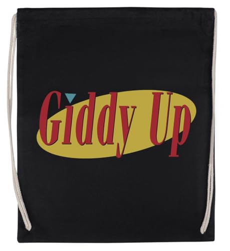 Giddy Up Unisex-Sporttasche, Schwarz, Umweltfreundlicher Sack von Kwantees